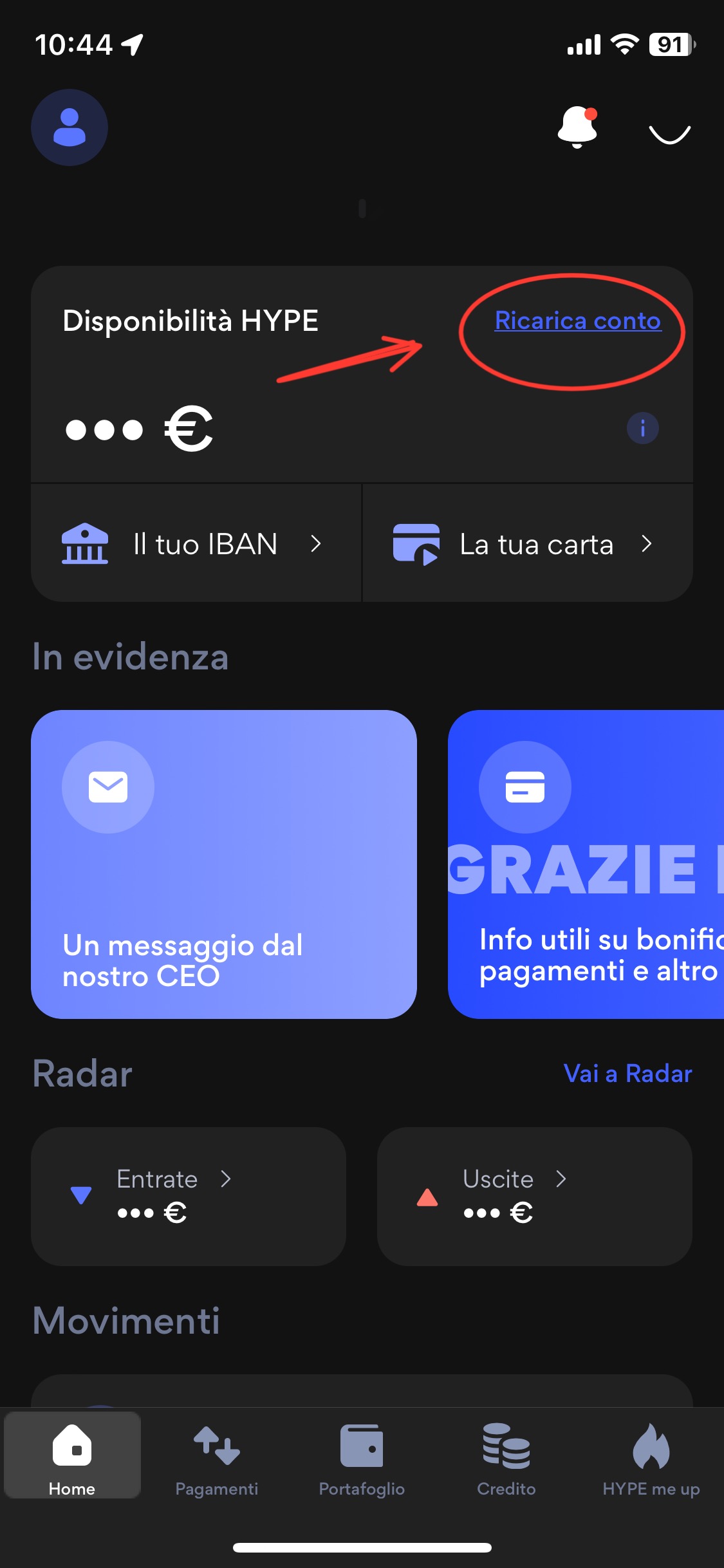 Ricaricare HYPE Utilizzando un’altra Carta di Pagamento Ricaricare HYPE Utilizzando un’altra Carta di Pagamento